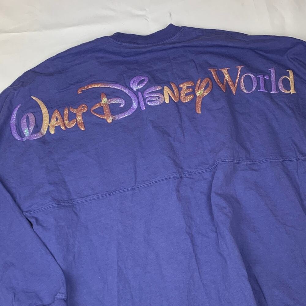 Walt Disney World size large spirit jersey purple rose glitter long sleeve